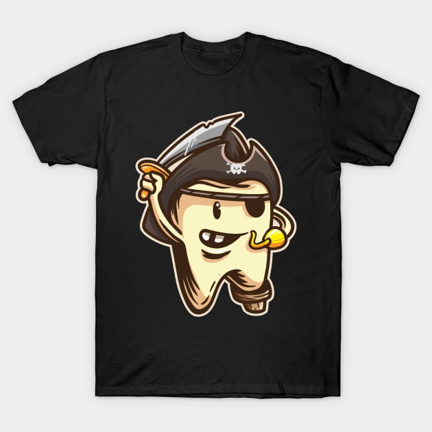 Pirate Teeth funny Molar Teeth  Costume T-Shirt by Littlelimehead